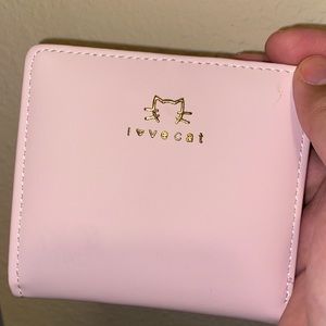 Small pink cat wallet